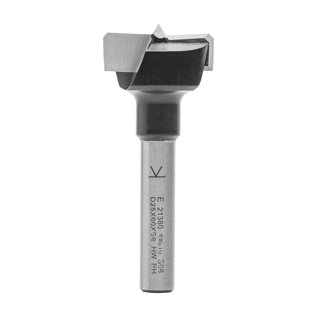 ENT 21380 Zylinderkopfbohrer speziell für die Oberfräse HW, Schaft (S) 8 mm, Durchmesser (D) 25 mm,