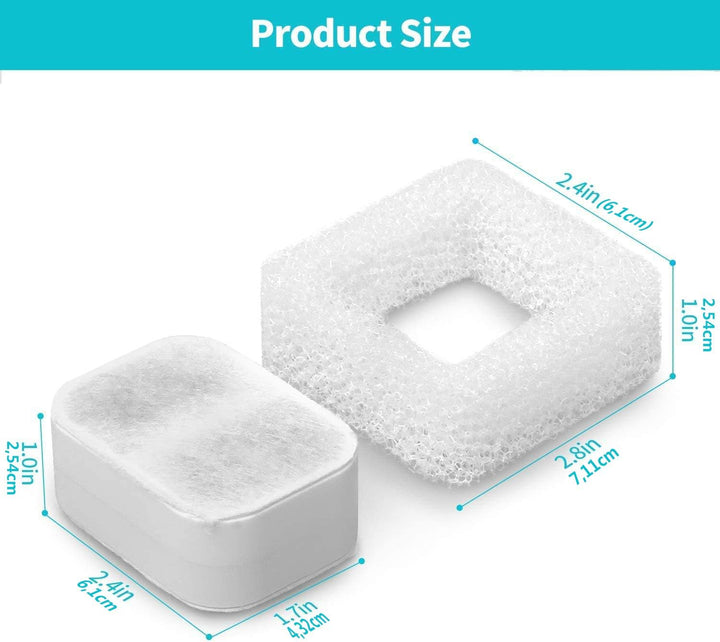 Poweka Ersatzfilter Kompatible mit iPettie Trinkbrunnen Katzen und Hunde für 2,1L Katzenbrunnen Wass