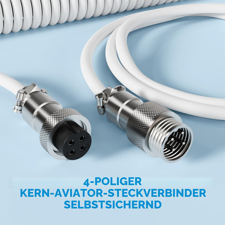 MAMBASNAKE C01 Spiral Tastaturkabel, Pro Custom Coiled USB C Kabel für Mechanische Tastatur, Typ C a