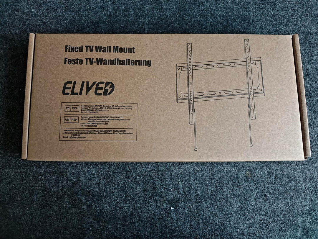 ELIVED Feste TV Wandhalterung für die meisten 26-60 Zoll Flach & Curved Fernseher, Ultra Slim TV Hal