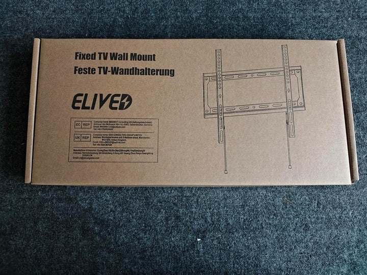 ELIVED Feste TV Wandhalterung für die meisten 26-60 Zoll Flach & Curved Fernseher, Ultra Slim TV Hal
