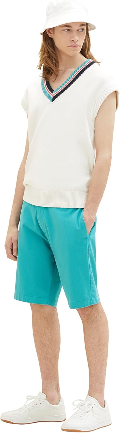 TOM TAILOR Denim Herren Regular Fit Chino Shorts, 31044 - Deep Turquoise