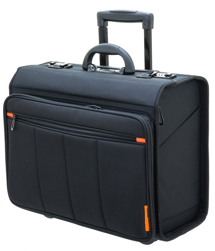 DAVIDTS pilot case + trolley "The Davidt's Chase" black