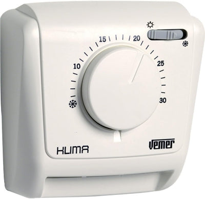 VEMER VE023800 KLIMA SW - Mechanischer Raumthermostat, Heizungsthermostat, Thermostat mit Betrieb He