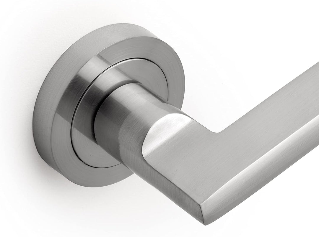 Emuca - Griff mit Rosetten mit 50 mm Durchmesser, Griff mit geradem Design für Schiebetür, Aluminium