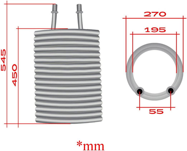 Kastor Heizspirale Heizschlange Heizspule geeignet für Kärcher HDS 695 M ECO 895 M ECO 655 M ECO 8/1