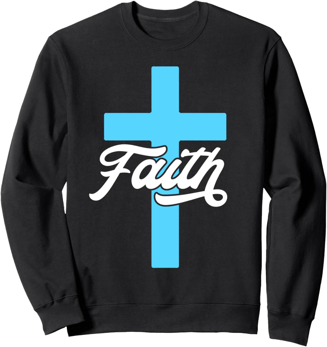 Glaube Christian Cross Minimalist Script Graphic Sweatshirt