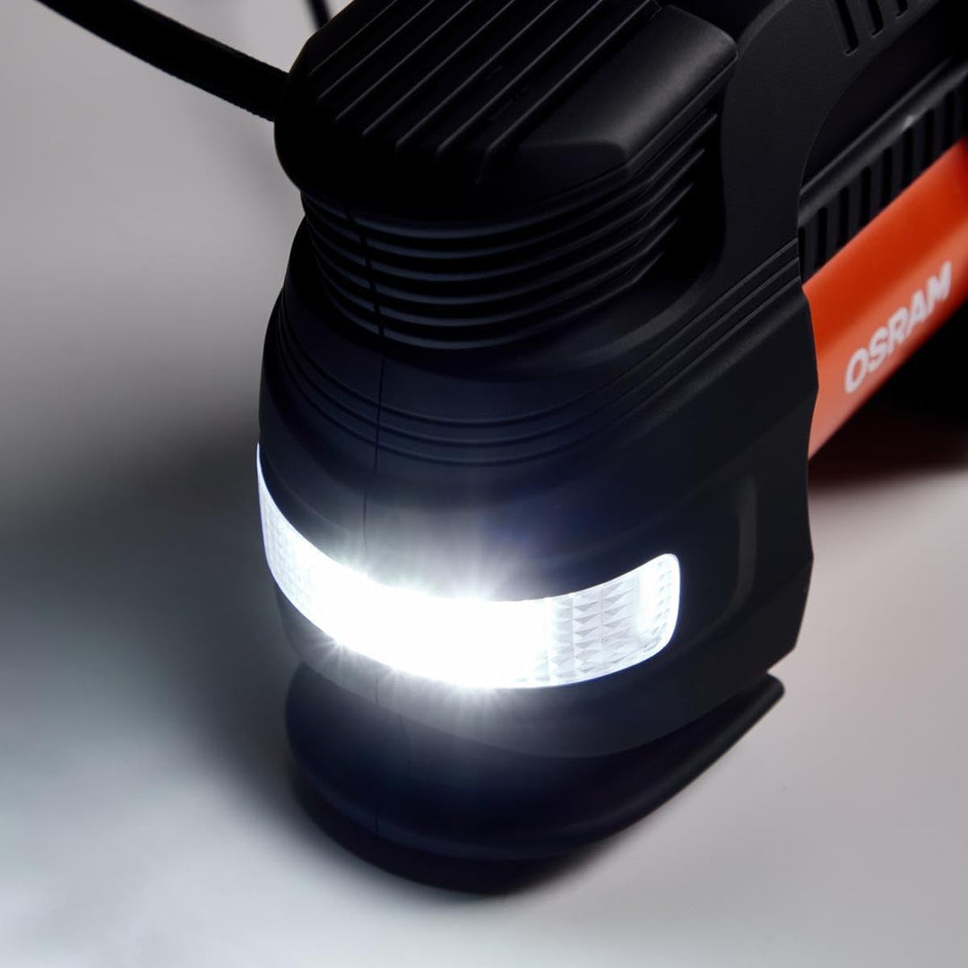 OSRAM TYREinflate 830, 12V DC grosser Fahrzeug Reifenfüller, mit Auto-Stopp und LED-Licht,Ventil zum