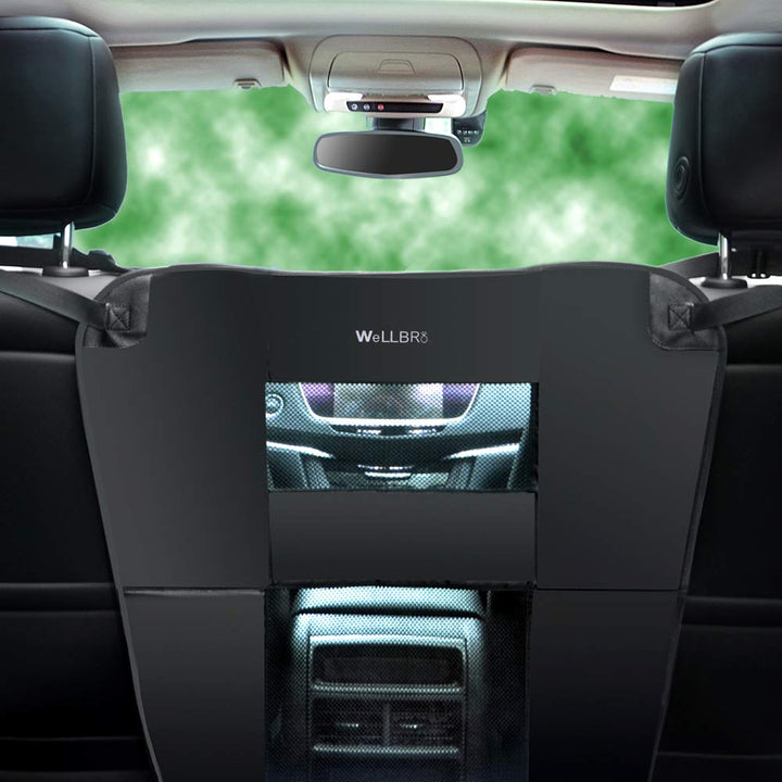 Wellbro Hunde Auto Rücksitz Barriere Gepolstert und Langlebig Nylon Netz Haustier Barriere Fahrzeug
