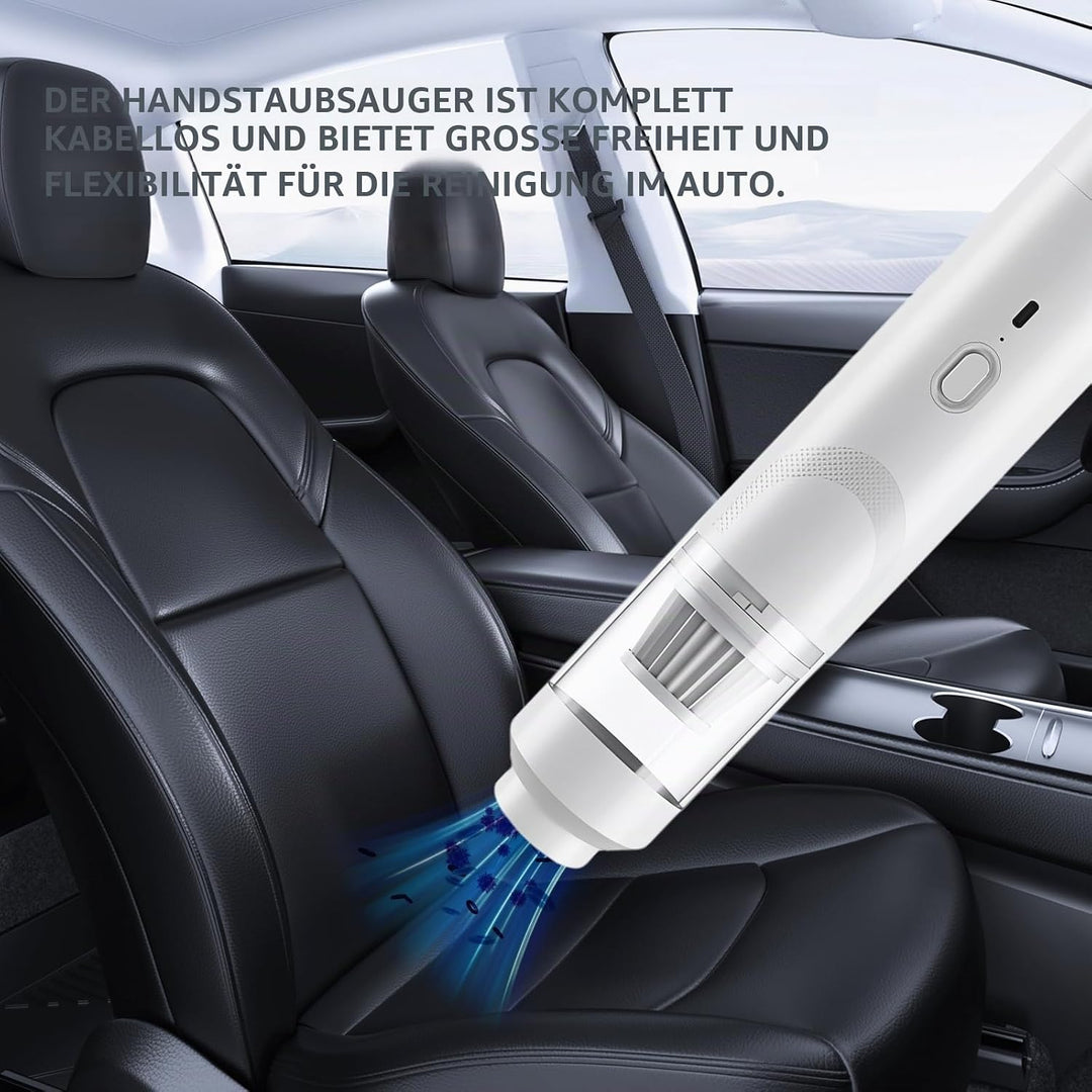 BYZESTY Handstaubsauger, Autostaubsauger, Mini Staubsauger, 9000pa Akku Handstaubsauger Mit USB-C Sc