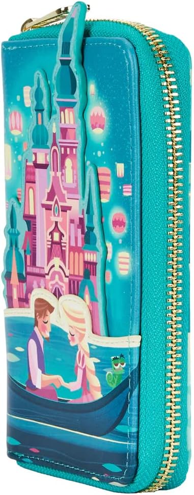 Loungefly Tangled Rapunzel Castle Glow in the Dark Zip Around Wallet