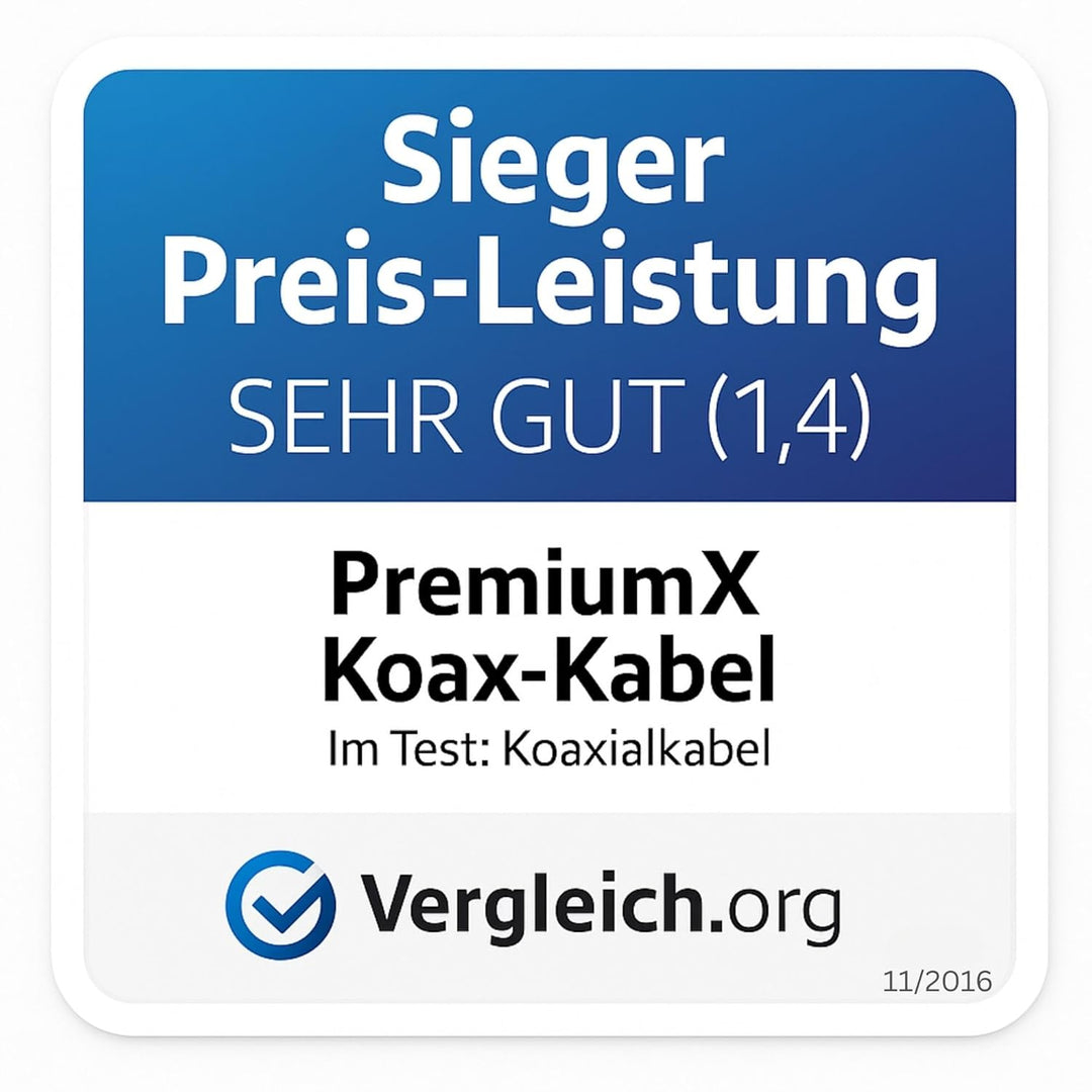 PremiumX 100m Basic Koaxialkabel schwarz 135dB 4-Fach geschirmt SAT TV Koax Antennenkabel Satelliten
