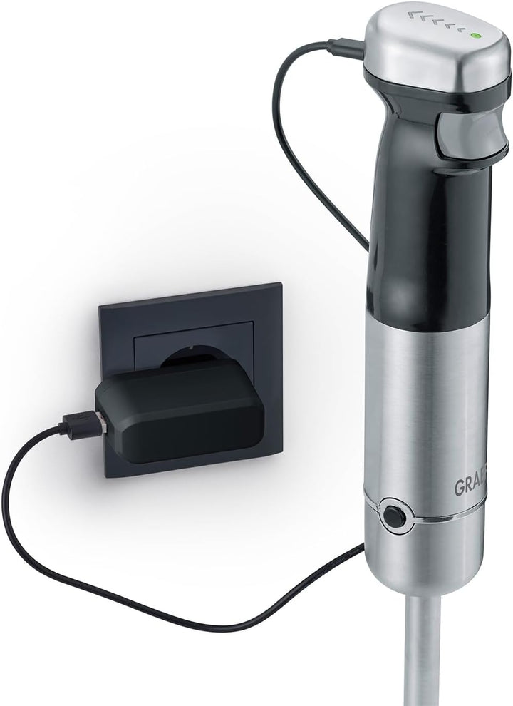 GRAEF. kabelloser Akku-Stabmixer HB82 | Anti-Spritz-Funktion | Lithium-Ionen Akku | BPA-frei