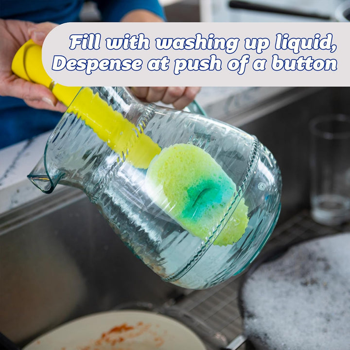 Scrub Daddy Dish Daddy Spülschwamm mit Spülmittelspender, Nachfüllköpfe, Schwamm und Anschlusskopf