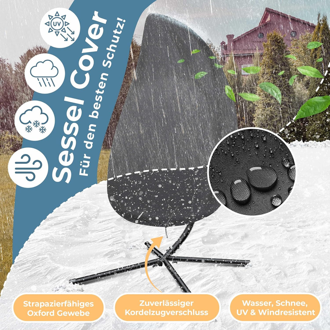 KESSER® Hängesessel Jungle mit Gestell Stahl Hängekorb Sessel Grossen Kissen + Decken Halterung + Co