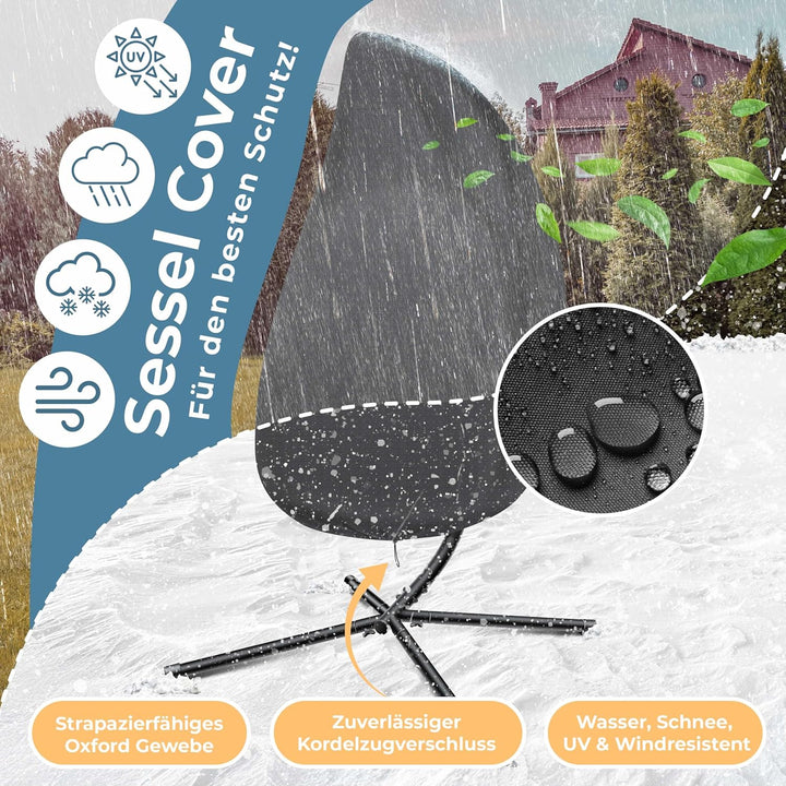 KESSER® Hängesessel Jungle mit Gestell Stahl Hängekorb Sessel Grossen Kissen + Decken Halterung + Co