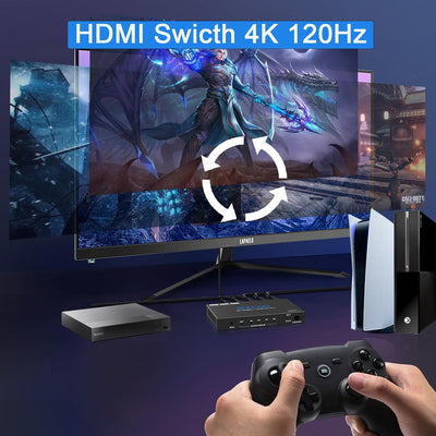 8K HDMI 2.1 Switch 4K 120Hz 4x1 48Gbps VRR ARC HDCP2.3 HDR10 CEC Passthough HDMI Umschalter 8K 60Hz