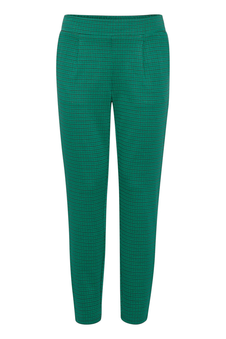ICHI IHKATE Cameleon PA Damen Hose Stoffhose mit Stretch Enger Schnitt Elastikbund XL Cadmium Green
