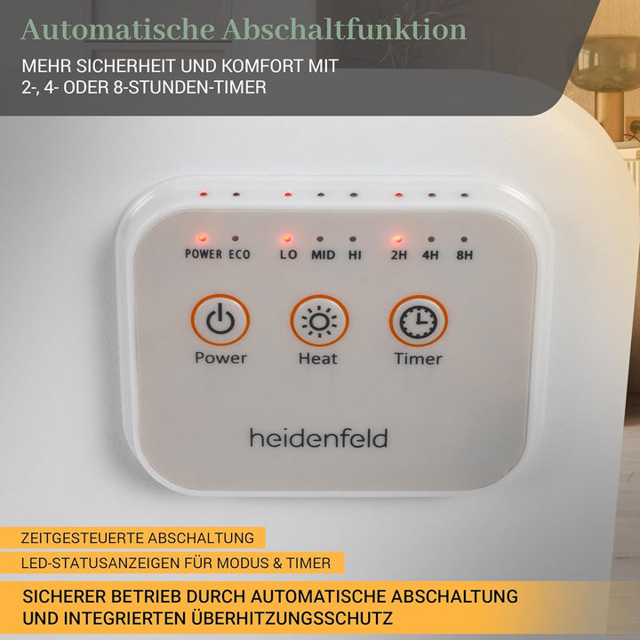 Heidenfeld Infrarotheizung 3in1 Tischheizung HF-TH120 | 120 Watt - Infrarot Heizkörper - Elektroheiz