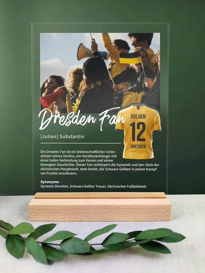 Dresden Geschenk personalisiert - Acryl Geschenk - Definition: Dresden Fan - Dresden Fanartikel, Dre