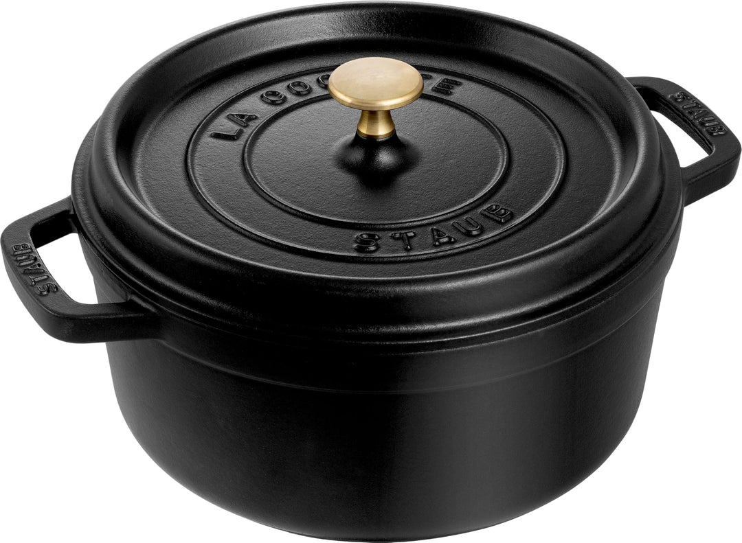 STAUB Gusseisen Bräter/Cocotte, Rund 24 cm, 3,8 L, Aromaregen Funktion, Für alle Herdarten geeignet,