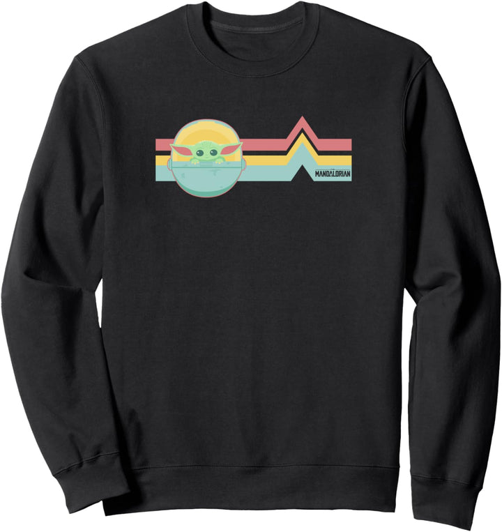 Star Wars The Mandalorian The Child Rainbow Chest Lines Sweatshirt