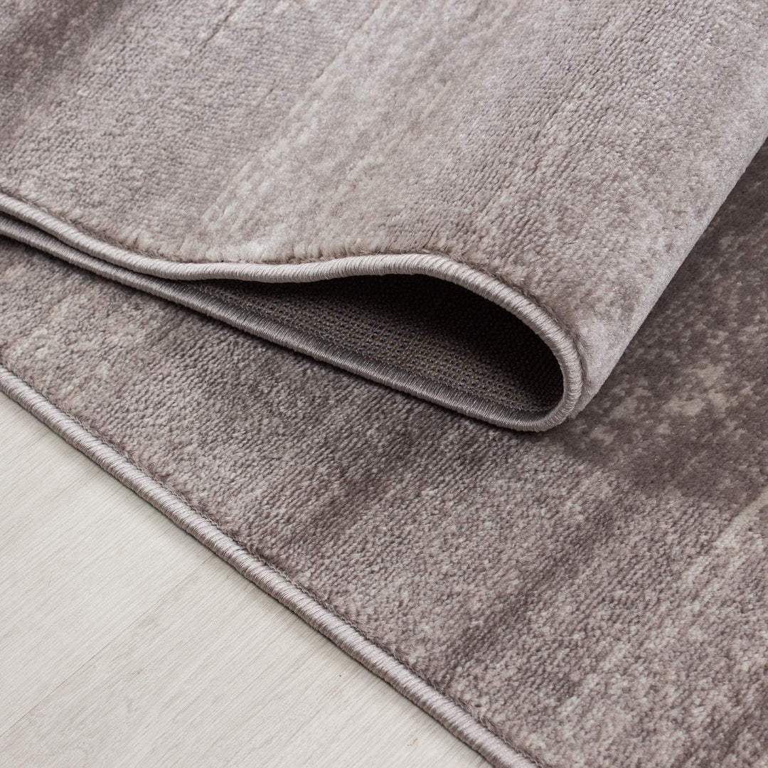 HomebyHome Teppich Wohnzimmer 80x300 cm Läufer Flurteppich Küche Beige Moderne Einfarbig Meliert Des