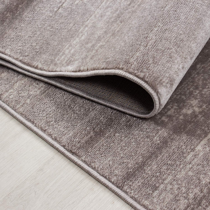 HomebyHome Teppich Wohnzimmer 80x300 cm Läufer Flurteppich Küche Beige Moderne Einfarbig Meliert Des