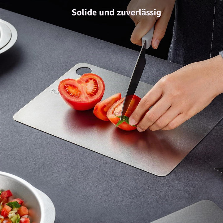 KEITH Titan Schneidebrett, doppelseitig, Titanium schneidbrett aus reinem Titan für Fleisch, Obst un