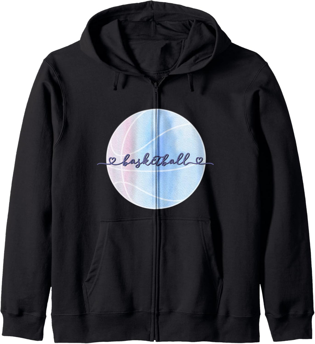 Ich liebe Basketball Pastell Lila Aquarell Ästhetik Kapuzenjacke