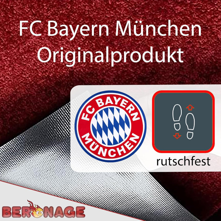 FC Bayern München Fussmatte Hax'n abkratz'n ! 60 cm x 40 cm Schmutzfangmatte mit Rutschfester PVC Un