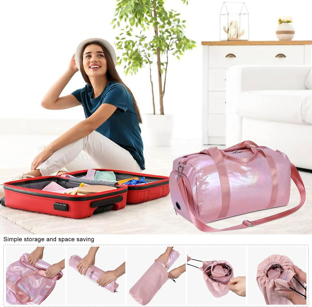HAWEE Reisetasche Gross Herren Sporttasche Weekender Damen Faltbare Gym Bag mit Schuhfach & Nassfach