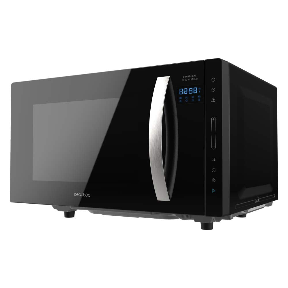Cecotec Mikrowelle ohne Platte GrandHeat 2300 Flatbed Touch Schwarz. Fassungsvermögen 23 Liter, Leis