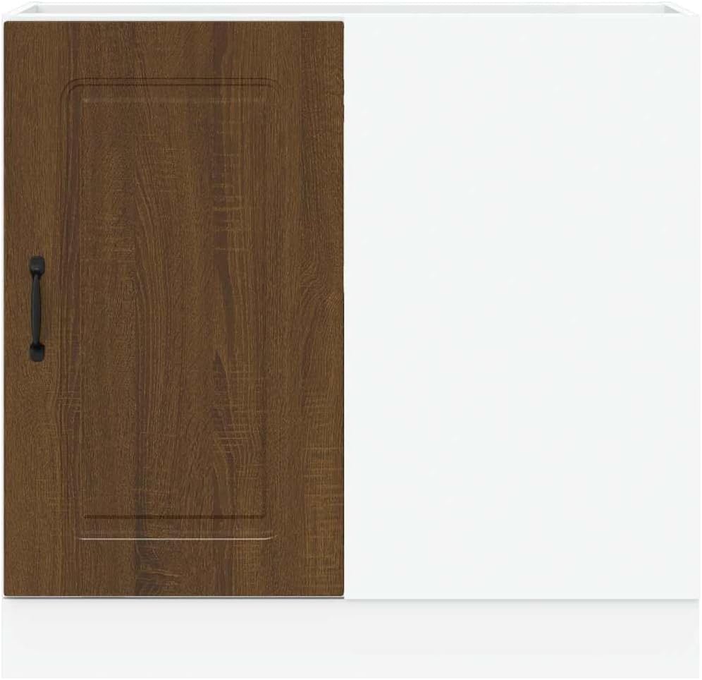 vidaXL Küchenunterschrank Kalmar Braun Eichen-Optik Holzwerkstoff, Spülenunterschrank, Schrank Küche