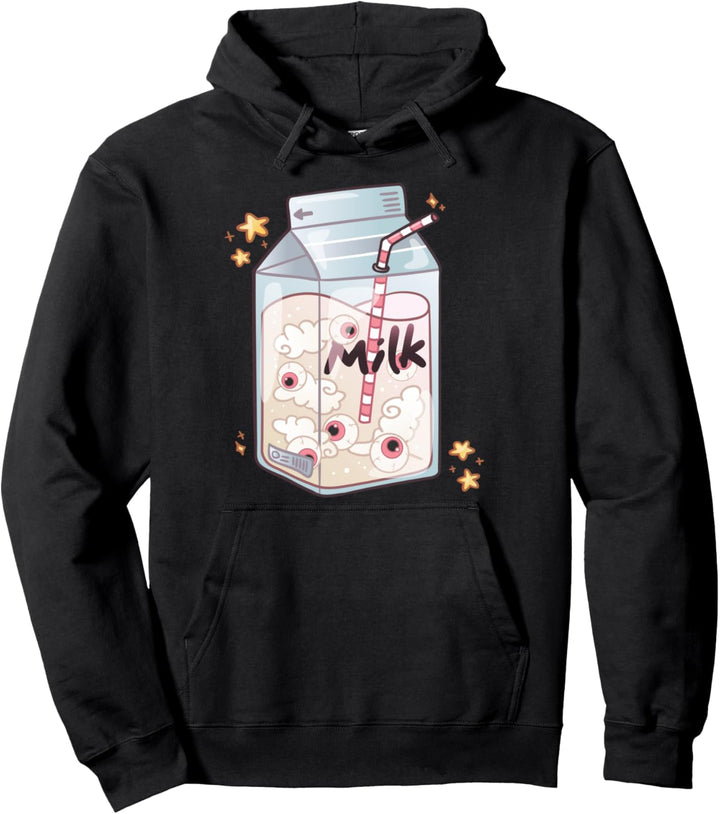 Weirdcore Aesthetic Augen Japanischer Milchkarton Augäpfel Pullover Hoodie