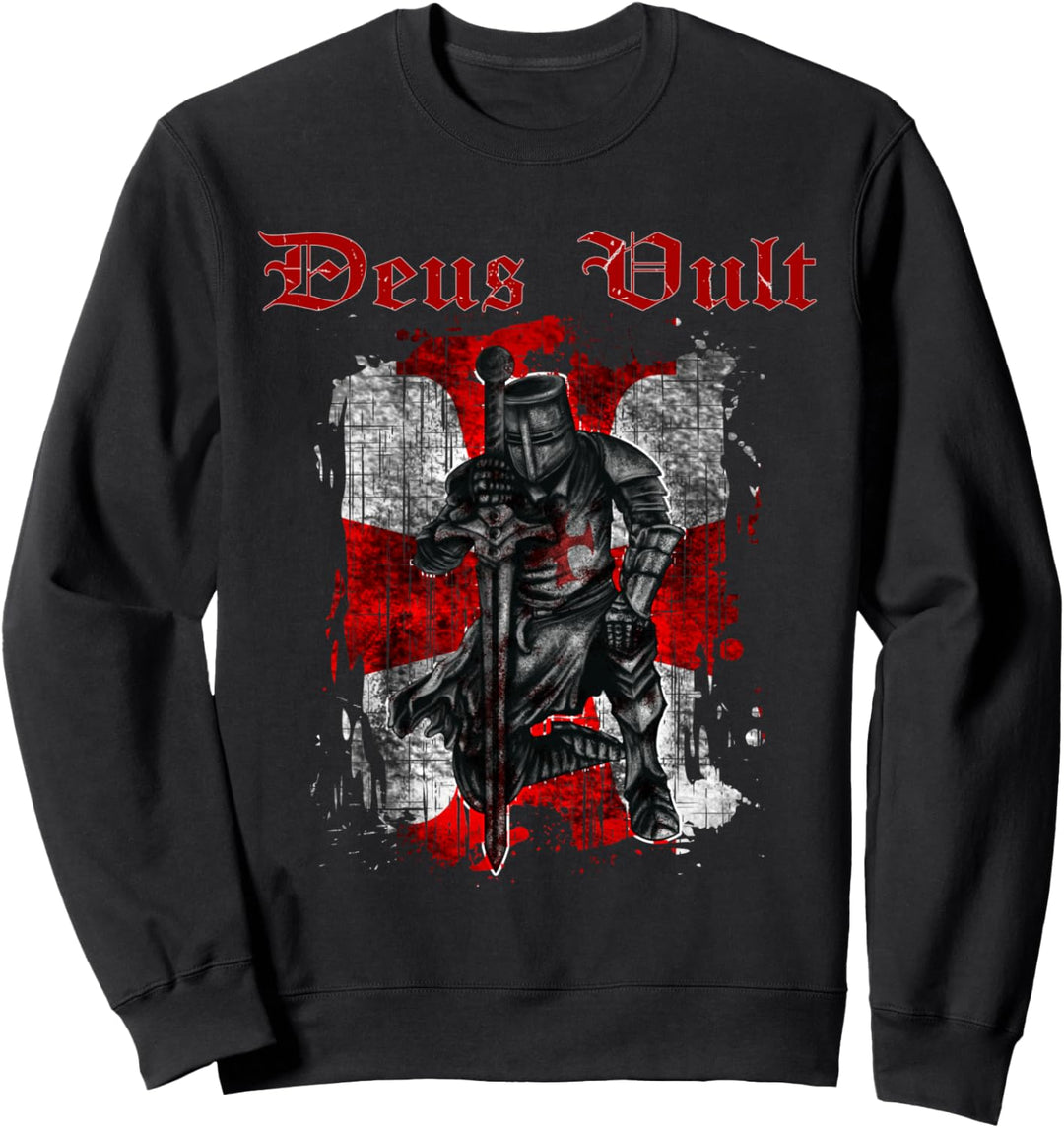 Deus Vult Templer Ritter - Tempelritter Vintage Mittelalter Sweatshirt