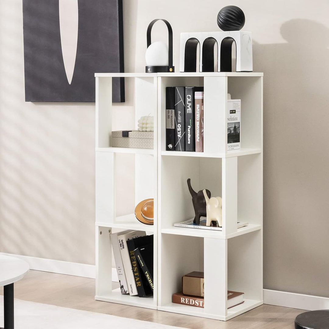 COSTWAY 2er Set Bücherregal aus Holz, Standregal mit 3 Ebenen, Büroregal, Aufbewahrungsregal, Aktenr
