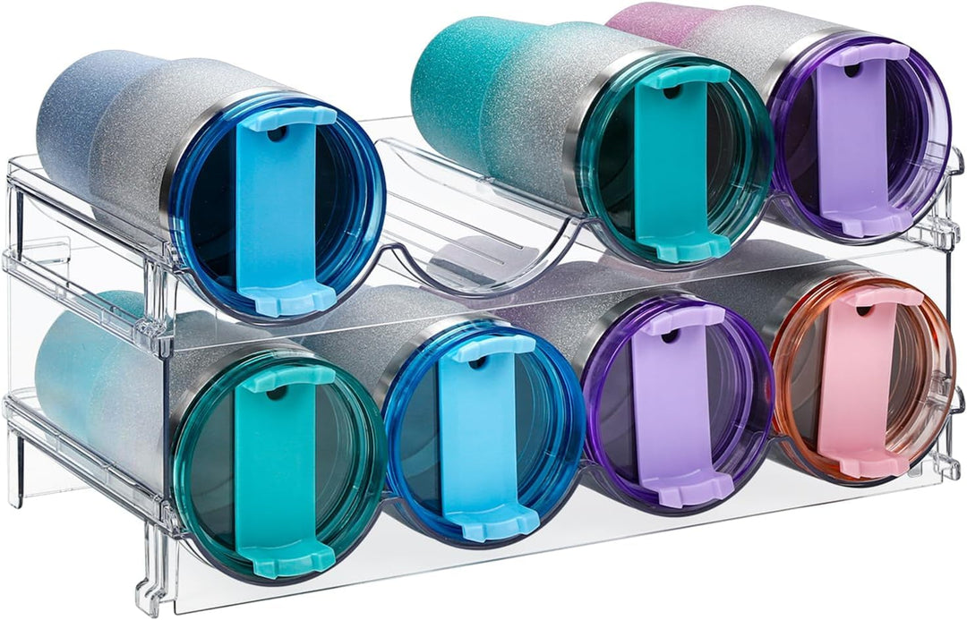 2 Etagen Stapelbares Flaschenregal Weinregal Flaschenhalter für 8 Flaschen, 39 x 21cm Kunststoff Was