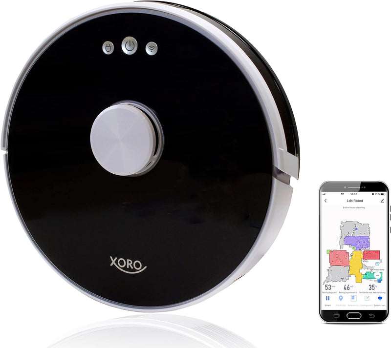 XORO HSR 200 - Leistungsstarker Saugroboter mit Wischfunktion, Lasernavigation, Alexa/Google Home, E