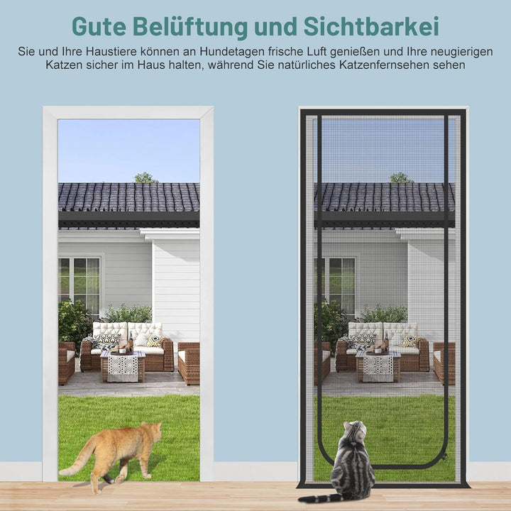 Katzen-Fliegengittertür mit Reissverschluss, Masse: 141cm x 244cm | Neue Katzen vorstellen, Katzen i