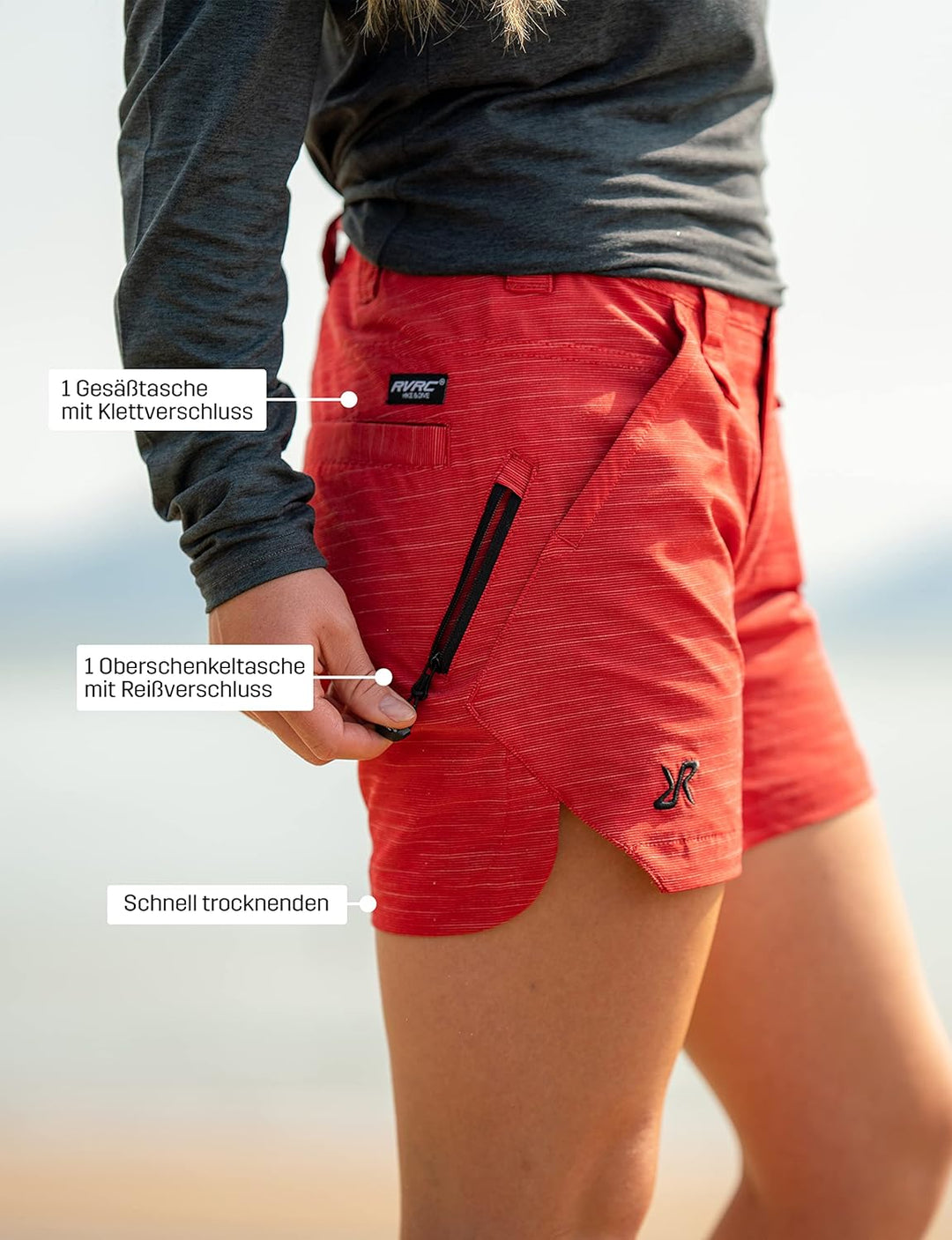 RevolutionRace Damen Hike &amp; Dive Shorts, Hybrid Wandershorts und Badeshorts für alle Outdoor-Aktivit