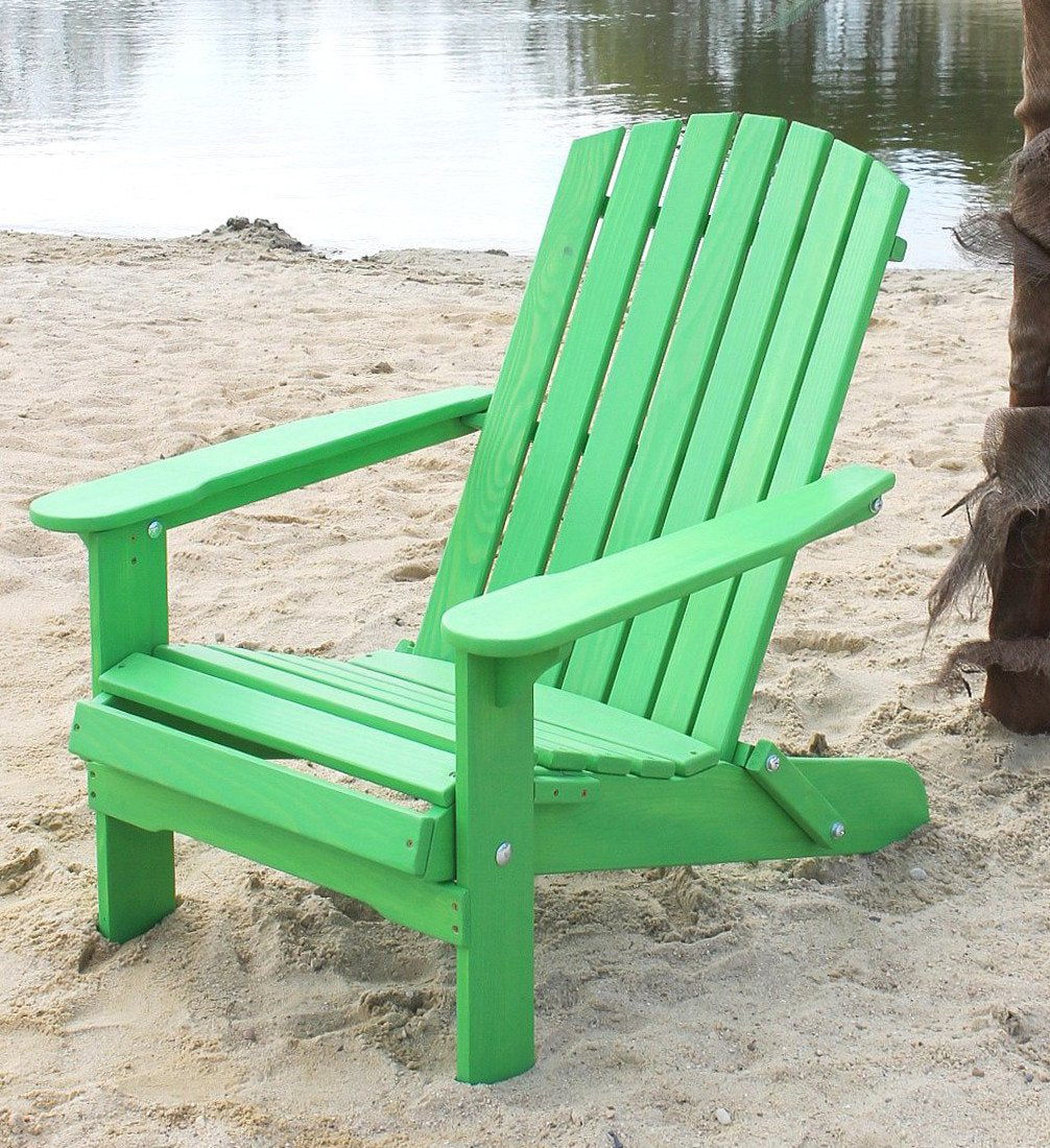 DanDiBo Strandstuhl Holz Grün Gartenstuhl klappbar Adirondack Deckchair, Grün
