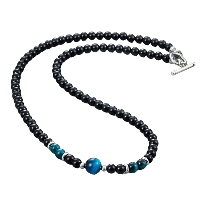 Handgemachte Herren Tigerauge Onyx Perlenkette Kette Natürliche Edelsteine Heilung Kristallschmuck (