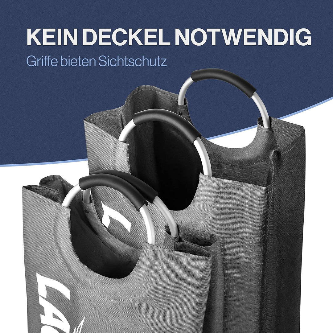 WELLENBORG® Faltbarer Wäschekorb faltbar 2er Set - Wäschesammler Wäschekorb schmal - Laundry baskets