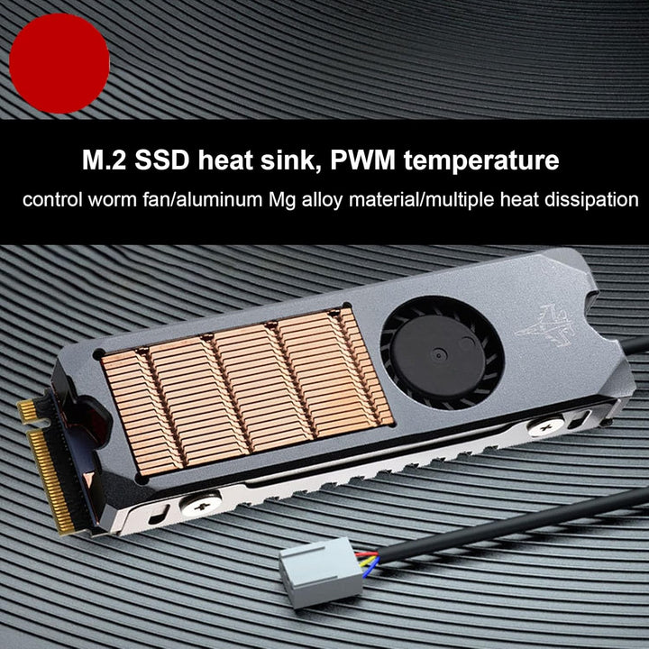 Cuifati M.2-Kühlkörper 2280 SSD PWM-Kühler mit Thermischem Silikonpad Automatische Anpassung des SSD