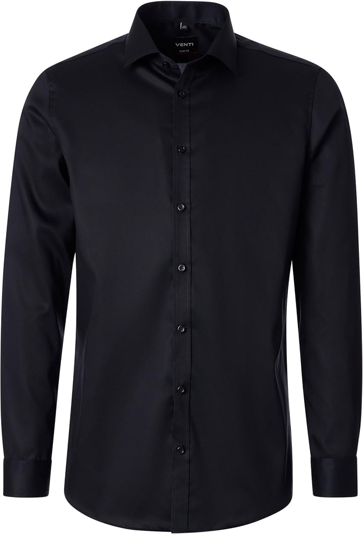 Venti - Body Fit - Herren Businesshemd (001430), Grösse:42, Farbe:Schwarz (800)