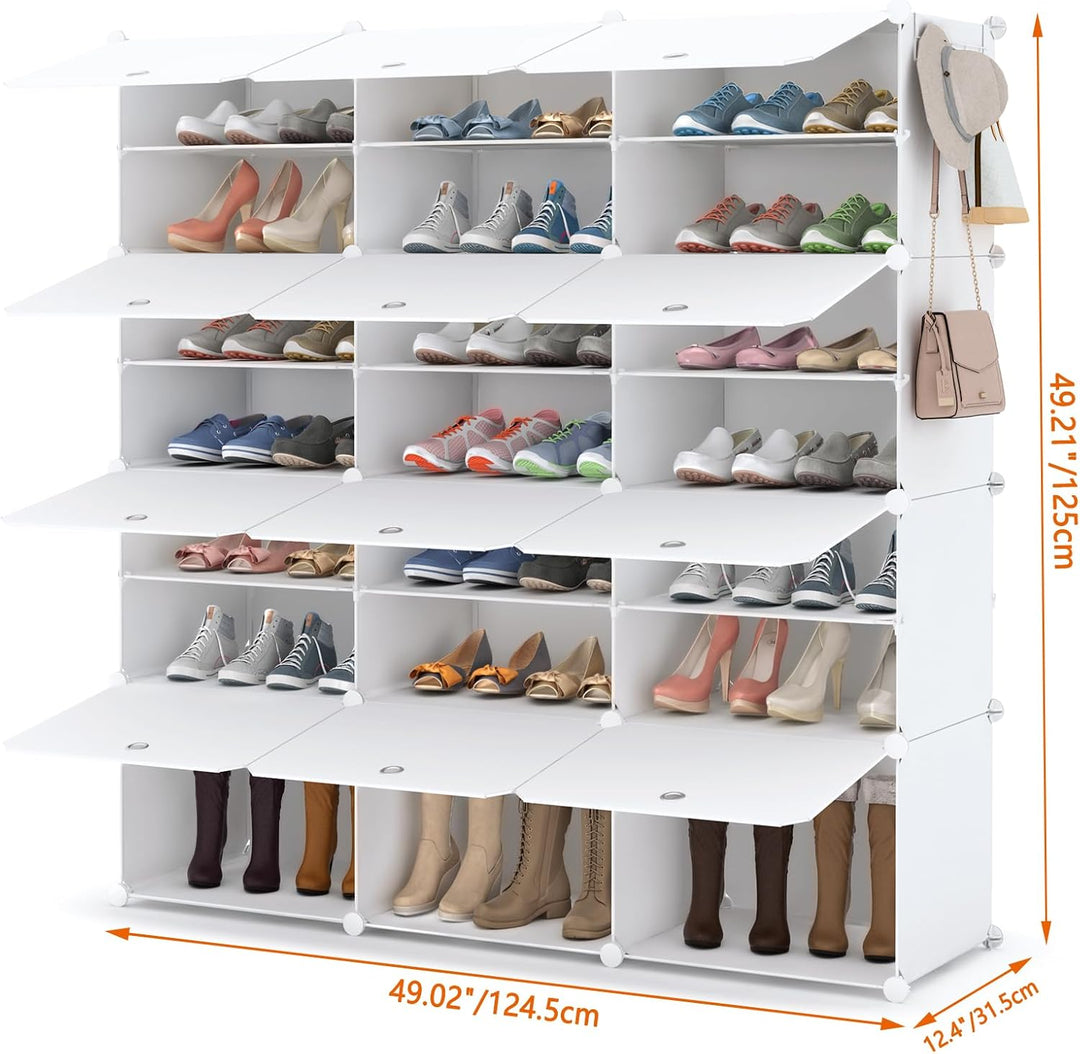 HOMIDEC Schuhregal, 7-stufiger Schuhschrank Schuhaufbewahrung für 42 Paar Schuhe und Stiefel, Kunsts