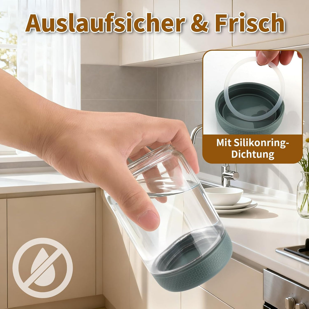 6 Stück Overnight Oats Gläser, 500ml & 300ml Meal Prep Gläser, Overnight Oats Glas mit Deckel für Sa