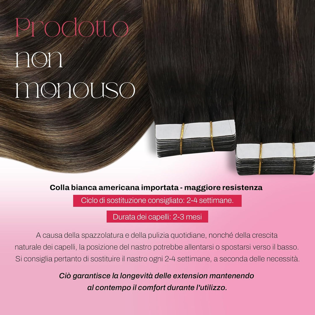 Moresoo Tape Extensions Echthaar 30 cm Balayage Remy Menschliches Haar Skin Weft Extensions Tape in