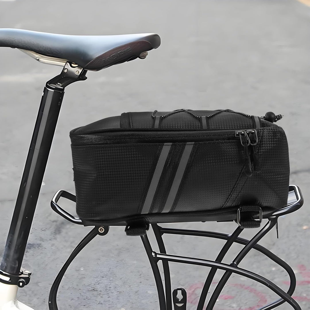 Cabilock wasserdichte Fahrradtasche aus Pu Leder Grosse Satteltasche für Gepäckträger Wiederverwendb